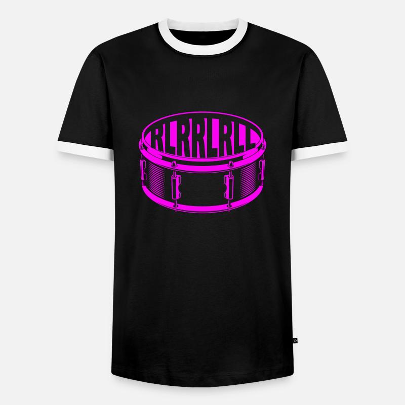 Drummer - Men's Ringer Shirt - black/white
