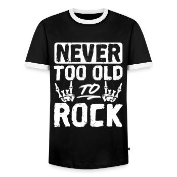 Opa Gitarre Musikinstrument Musik Opi Musiker - Männer Kontrast-T-Shirt - Schwarz/Weiß - Vorne - AI Model Female 172 light (172cm) & AI Model Male 178 light (178cm)