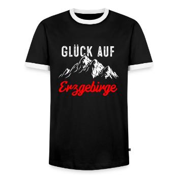 Glueck auf Erzgebirge - Männer Kontrast-T-Shirt - Schwarz/Weiß - Vorne - AI Model Female 172 light (172cm) & AI Model Male 178 light (178cm)