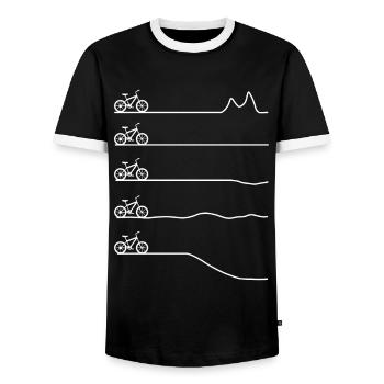 Vélo vélos roue nature - T-shirt contrasté Homme - noir/blanc - Devant - AI Model Female 172 light (172cm) & AI Model Male 178 light (178cm)
