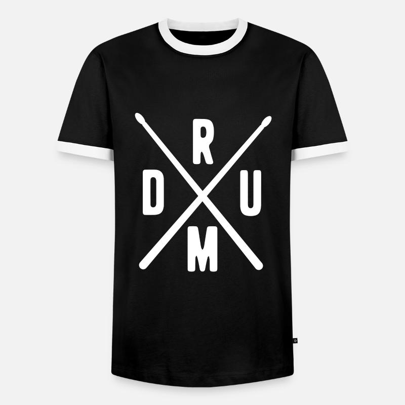Drums drummer drum - Men's Ringer Shirt - black/white