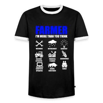 Landwirt Farmer Bauer Traktor Bauernhof Stall - Männer Kontrast-T-Shirt - Schwarz/Weiß - Vorne - AI Model Female 172 light (172cm) & AI Model Male 178 light (178cm)