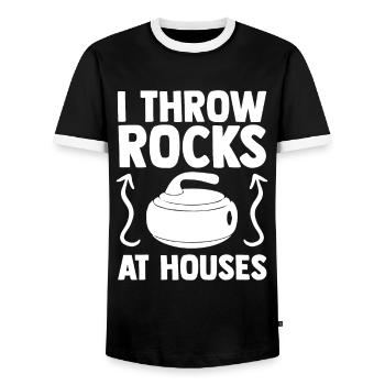 Curling - T-shirt contrasté Homme - noir/blanc - Devant - AI Model Female 172 light (172cm) & AI Model Male 178 light (178cm)