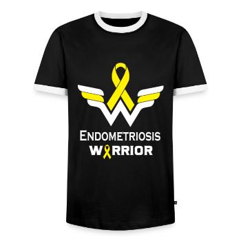 Endometriosis Awareness Warrior Support Survivor - Männer Kontrast-T-Shirt - Schwarz/Weiß - Vorne - AI Model Female 172 light (172cm) & AI Model Male 178 light (178cm)