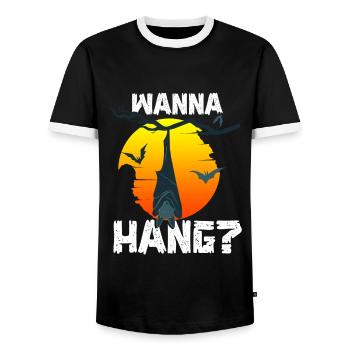 Halloween Costume Horror Carnival - Men's Ringer Shirt - black/white - Front - AI Model Female 172 light (172cm) & AI Model Male 178 light (178cm)