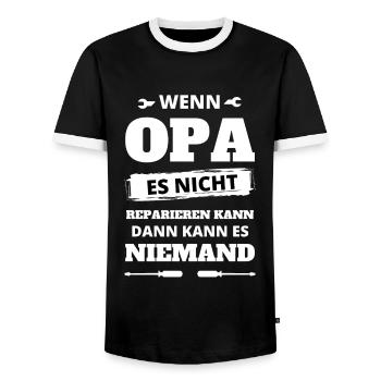 Opa Handwerker Reparieren Vatertag - Männer Kontrast-T-Shirt - Schwarz/Weiß - Vorne - AI Model Female 172 light (172cm) & AI Model Male 178 light (178cm)