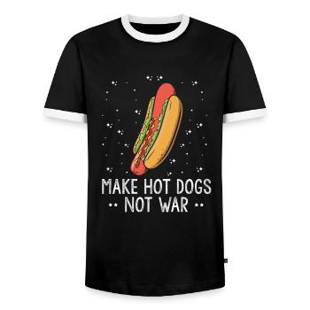 Hot Dog Maker Grill Papa BBQ Hot Dog - T-shirt contrasté Homme - noir/blanc - Devant - AI Model Female 172 light (172cm) & AI Model Male 178 light (178cm)