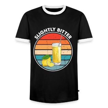 Zitronen Design Limonaden Stand Boss Lemon Verkauf - Männer Kontrast-T-Shirt - Schwarz/Weiß - Vorne - AI Model Female 172 light (172cm) & AI Model Male 178 light (178cm)