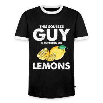 Lemonade Lemon Lemonade Lemonade Lemonade Stand Design - Men's Ringer Shirt - black/white - Front - AI Model Female 172 light (172cm) & AI Model Male 178 light (178cm)