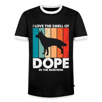 Militär Design Polizei Hund Deutscher Schäfer - Männer Kontrast-T-Shirt - Schwarz/Weiß - Vorne - AI Model Female 172 light (172cm) & AI Model Male 178 light (178cm)