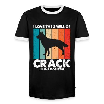 Militär Design Polizei Hund Deutscher Schäfer - Männer Kontrast-T-Shirt - Schwarz/Weiß - Vorne - AI Model Female 172 light (172cm) & AI Model Male 178 light (178cm)
