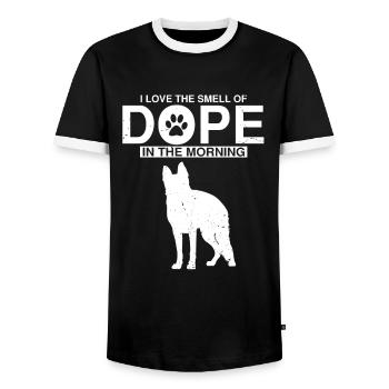 Design German Shepherd Police Design - Men's Ringer Shirt - black/white - Front - AI Model Female 172 light (172cm) & AI Model Male 178 light (178cm)