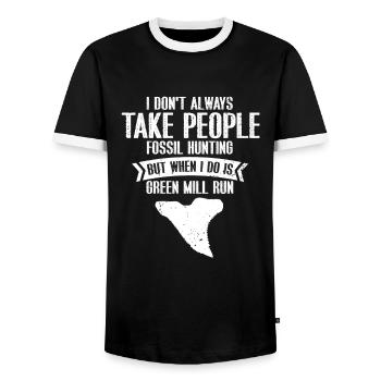 Paleontologist Designs Fossil Hunter Student - Men's Ringer Shirt - black/white - Front - AI Model Female 172 light (172cm) & AI Model Male 178 light (178cm)