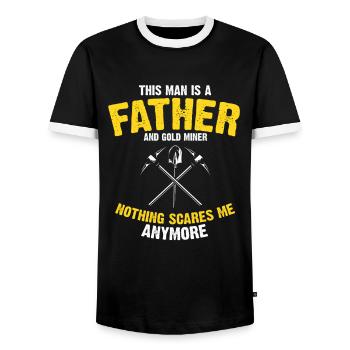 Goldwaschen Goldsucher Goldschüfer Design - Männer Kontrast-T-Shirt - Schwarz/Weiß - Vorne - AI Model Female 172 light (172cm) & AI Model Male 178 light (178cm)
