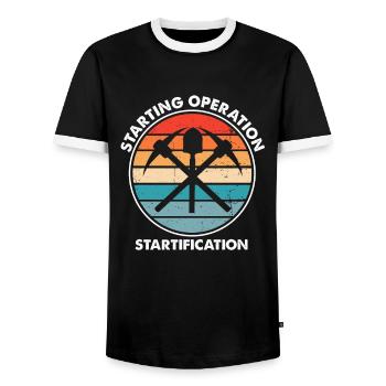 Conception de prospecteur d'or de prospecteur d'orpaillage - T-shirt contrasté Homme - noir/blanc - Devant - AI Model Female 172 light (172cm) & AI Model Male 178 light (178cm)