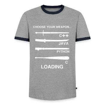 Conception de la cybersécurité pour les pirates informatiques et la cybersécurité - T-shirt contrasté Homme - gris/marine  - Devant - AI Model Female 172 light (172cm) & AI Model Male 178 light (178cm)