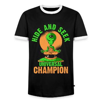 Cacher et rechercher Champ Funny - T-shirt contrasté Homme - noir/blanc - Devant - AI Model Female 172 light (172cm) & AI Model Male 178 light (178cm)