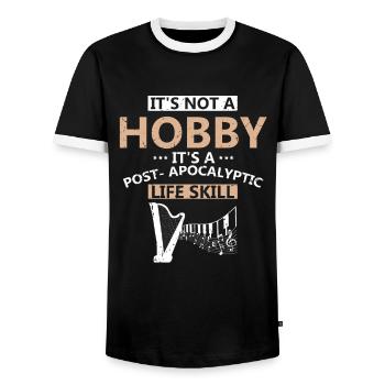 Conceptions de harpiste pour conceptions de harpiste - T-shirt contrasté Homme - noir/blanc - Devant - AI Model Female 172 light (172cm) & AI Model Male 178 light (178cm)