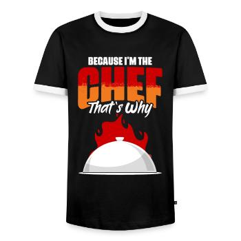 Because I'm the funny chef cooking humor for - Men's Ringer Shirt - black/white - Front - AI Model Female 172 light (172cm) & AI Model Male 178 light (178cm)