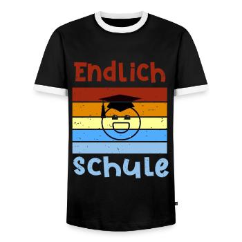 Endlich wieder Schule Smile Schulbeginn T shirt - Männer Kontrast-T-Shirt - Schwarz/Weiß - Vorne - AI Model Female 172 light (172cm) & AI Model Male 178 light (178cm)