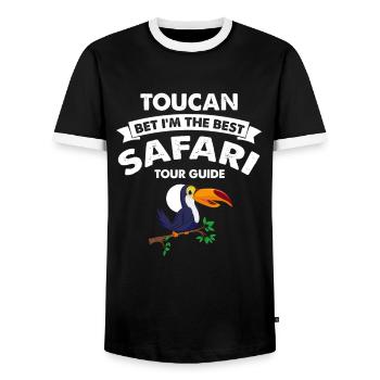 Conception de voyage en famille africaine pour l’Afrique - T-shirt contrasté Homme - noir/blanc - Devant - AI Model Female 172 light (172cm) & AI Model Male 178 light (178cm)