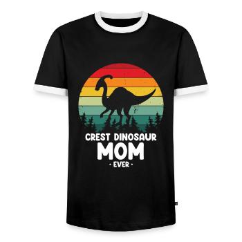 Paläontologie-Lehrer und Parasaurolophus Motif - Männer Kontrast-T-Shirt - Schwarz/Weiß - Vorne - AI Model Female 172 light (172cm) & AI Model Male 178 light (178cm)