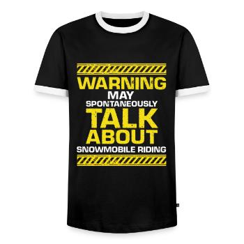 Conception de motoneigistes et de motoneiges - T-shirt contrasté Homme - noir/blanc - Devant - AI Model Female 172 light (172cm) & AI Model Male 178 light (178cm)