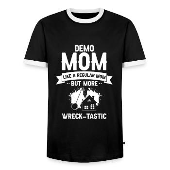 Démolition et rénovation de maisons - T-shirt contrasté Homme - noir/blanc - Devant - AI Model Female 172 light (172cm) & AI Model Male 178 light (178cm)
