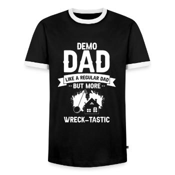 Conception de démolition et de rénovation de maisons - T-shirt contrasté Homme - noir/blanc - Devant - AI Model Female 172 light (172cm) & AI Model Male 178 light (178cm)