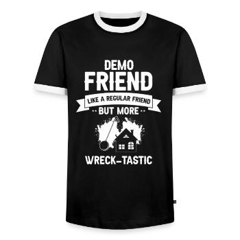 Démolition et rénovation de maisons - T-shirt contrasté Homme - noir/blanc - Devant - AI Model Female 172 light (172cm) & AI Model Male 178 light (178cm)