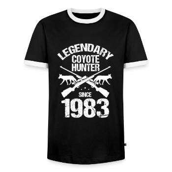Kojotentöter und Kojotenjagd auf Wildtiere - Männer Kontrast-T-Shirt - Schwarz/Weiß - Vorne - AI Model Female 172 light (172cm) & AI Model Male 178 light (178cm)