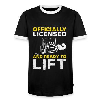 Caristes et caristes - T-shirt contrasté Homme - noir/blanc - Devant - AI Model Female 172 light (172cm) & AI Model Male 178 light (178cm)