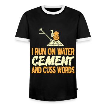 Concrete construction design for construction workers and construction site - Men's Ringer Shirt - black/white - Front - AI Model Female 172 light (172cm) & AI Model Male 178 light (178cm)