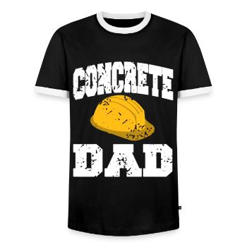 Conception de construction en béton pour les travailleurs de la construction et les chantiers de construction - T-shirt contrasté Homme - noir/blanc - Devant - AI Model Female 172 light (172cm) & AI Model Male 178 light (178cm)