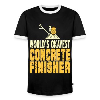Conception de construction en béton pour les travailleurs de la construction et les chantiers de construction - T-shirt contrasté Homme - noir/blanc - Devant - AI Model Female 172 light (172cm) & AI Model Male 178 light (178cm)