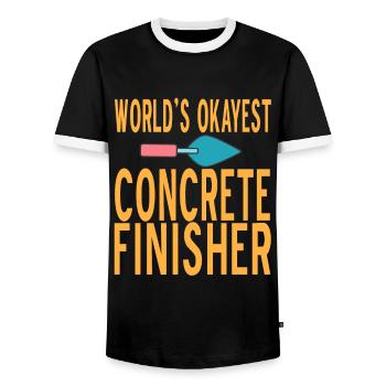 Concrete construction design for construction workers and construction site - Men's Ringer Shirt - black/white - Front - AI Model Female 172 light (172cm) & AI Model Male 178 light (178cm)