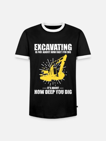 Baggerfahrer für Baggerrückwärtsfahrer - Männer Kontrast-T-Shirt - Schwarz/Weiß