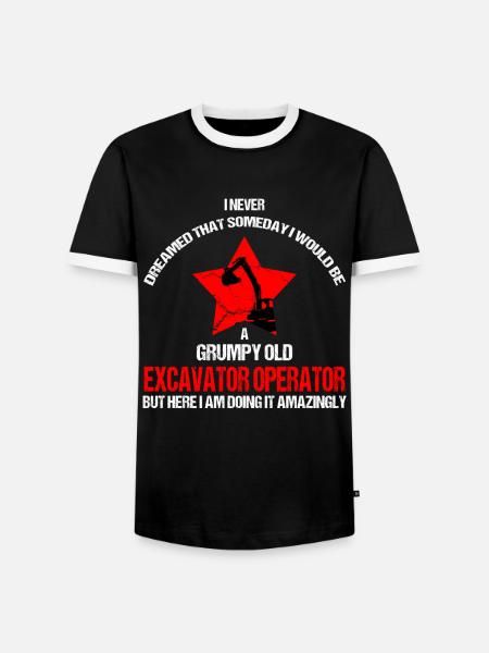 Baggerfahrer für Baggerrückwärtsfahrer - Männer Kontrast-T-Shirt - Schwarz/Weiß