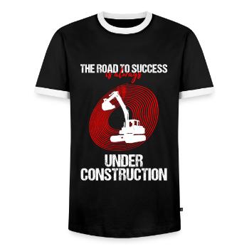Conception des opérateurs d’équipement lourd et des opérateurs d’excavatrices - T-shirt contrasté Homme - noir/blanc - Devant - AI Model Female 172 light (172cm) & AI Model Male 178 light (178cm)