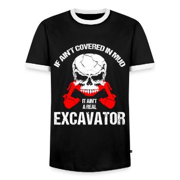 Bagger Design für Baggerfahrer - Männer Kontrast-T-Shirt - Schwarz/Weiß - Vorne - AI Model Female 172 light (172cm) & AI Model Male 178 light (178cm)