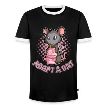 Opossum saying for animal lovers and possum - Men's Ringer Shirt - black/white - Front - AI Model Female 172 light (172cm) & AI Model Male 178 light (178cm)