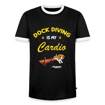 Sports nautiques pour chiens et sports nautiques pour chiens - T-shirt contrasté Homme - noir/blanc - Devant - AI Model Female 172 light (172cm) & AI Model Male 178 light (178cm)