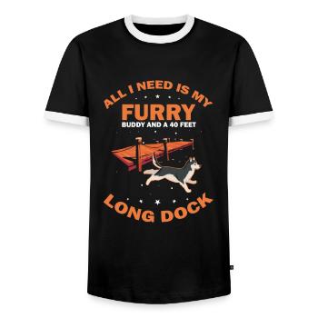 Sports nautiques pour chiens et sports nautiques pour chiens - T-shirt contrasté Homme - noir/blanc - Devant - AI Model Female 172 light (172cm) & AI Model Male 178 light (178cm)