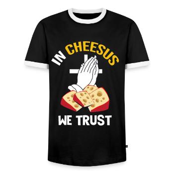 Charcuterie design for cheesemakers - Men's Ringer Shirt - black/white - Front - AI Model Female 172 light (172cm) & AI Model Male 178 light (178cm)