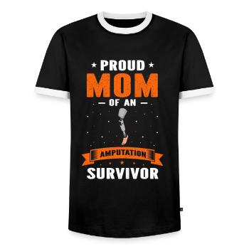 Beinprothesendesign und Beinprothesen - Männer Kontrast-T-Shirt - Schwarz/Weiß - Vorne - AI Model Female 172 light (172cm) & AI Model Male 178 light (178cm)