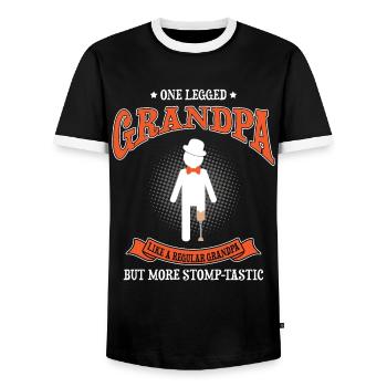 Conception de jambe bionique pour prothèses de jambe - T-shirt contrasté Homme - noir/blanc - Devant - AI Model Female 172 light (172cm) & AI Model Male 178 light (178cm)