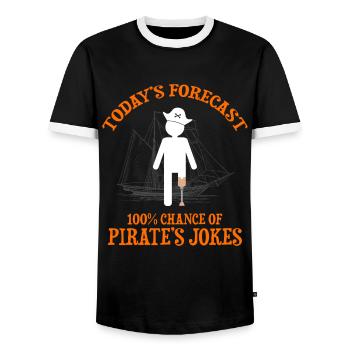Beinprothesendesign und Beinprothesen - Männer Kontrast-T-Shirt - Schwarz/Weiß - Vorne - AI Model Female 172 light (172cm) & AI Model Male 178 light (178cm)
