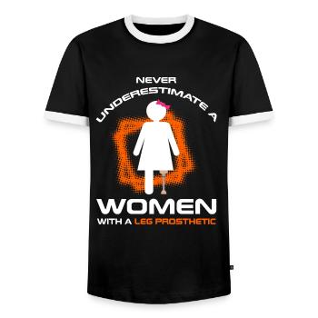 Conception de jambe bionique pour prothèses de jambe - T-shirt contrasté Homme - noir/blanc - Devant - AI Model Female 172 light (172cm) & AI Model Male 178 light (178cm)