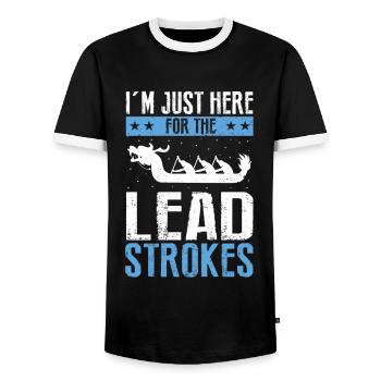 Dragon Boat Trainer and Dragon Boat - Men's Ringer Shirt - black/white - Front - AI Model Female 172 light (172cm) & AI Model Male 178 light (178cm)