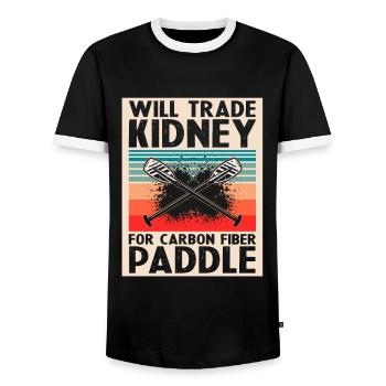 Chinese Boat Race for Dragon Boat Trainers - Men's Ringer Shirt - black/white - Front - AI Model Female 172 light (172cm) & AI Model Male 178 light (178cm)